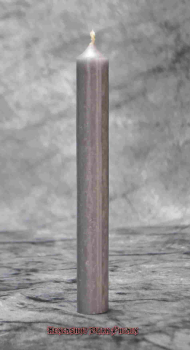 Hexenshop Dark Phönix Grau Durchgefärbte Ritualstabkerze 18cm
